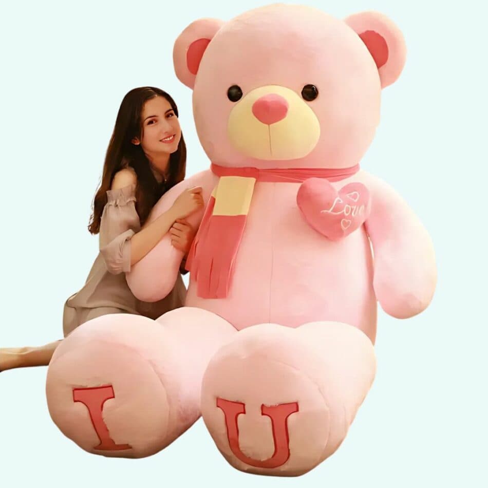Giant Teddy Bear with Scarf
