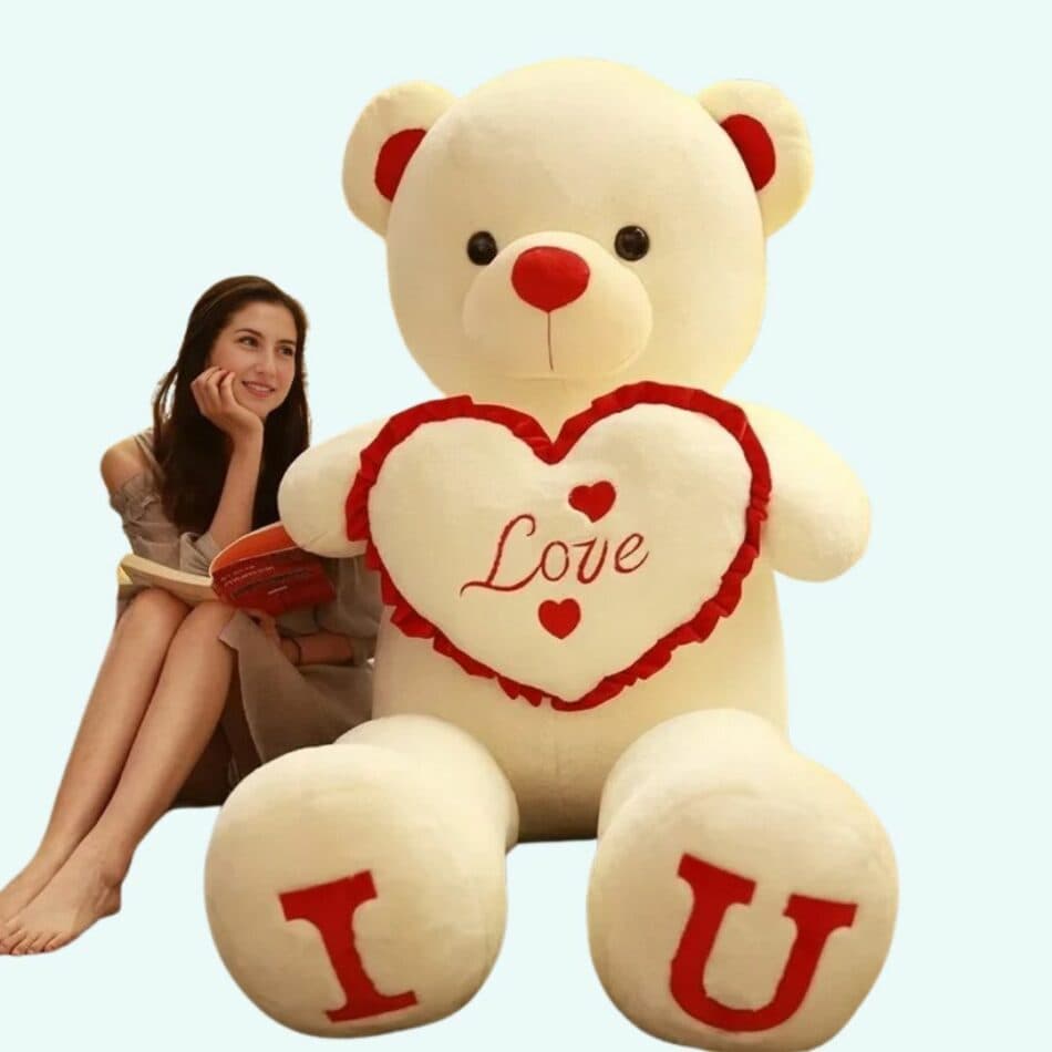 Giant Teddy Bear with Heart