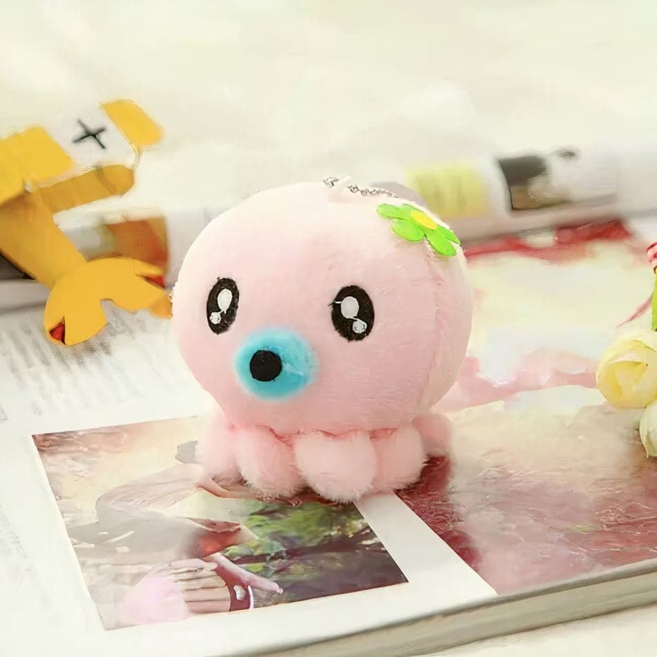 Pink Octopus Keychain Plush thumbnail 2