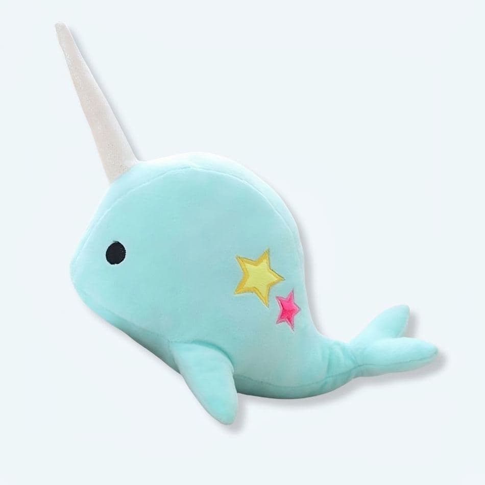 Light Blue Unicorn Whale Plush