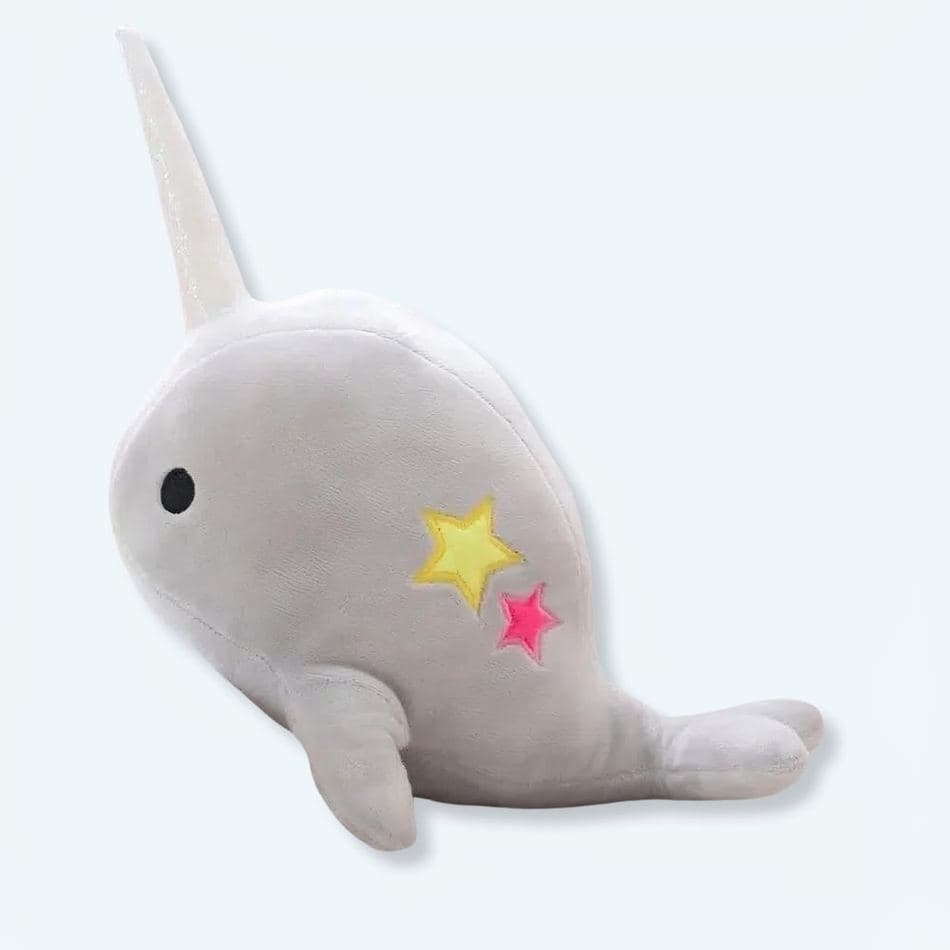 Grey Unicorn Whale Plush