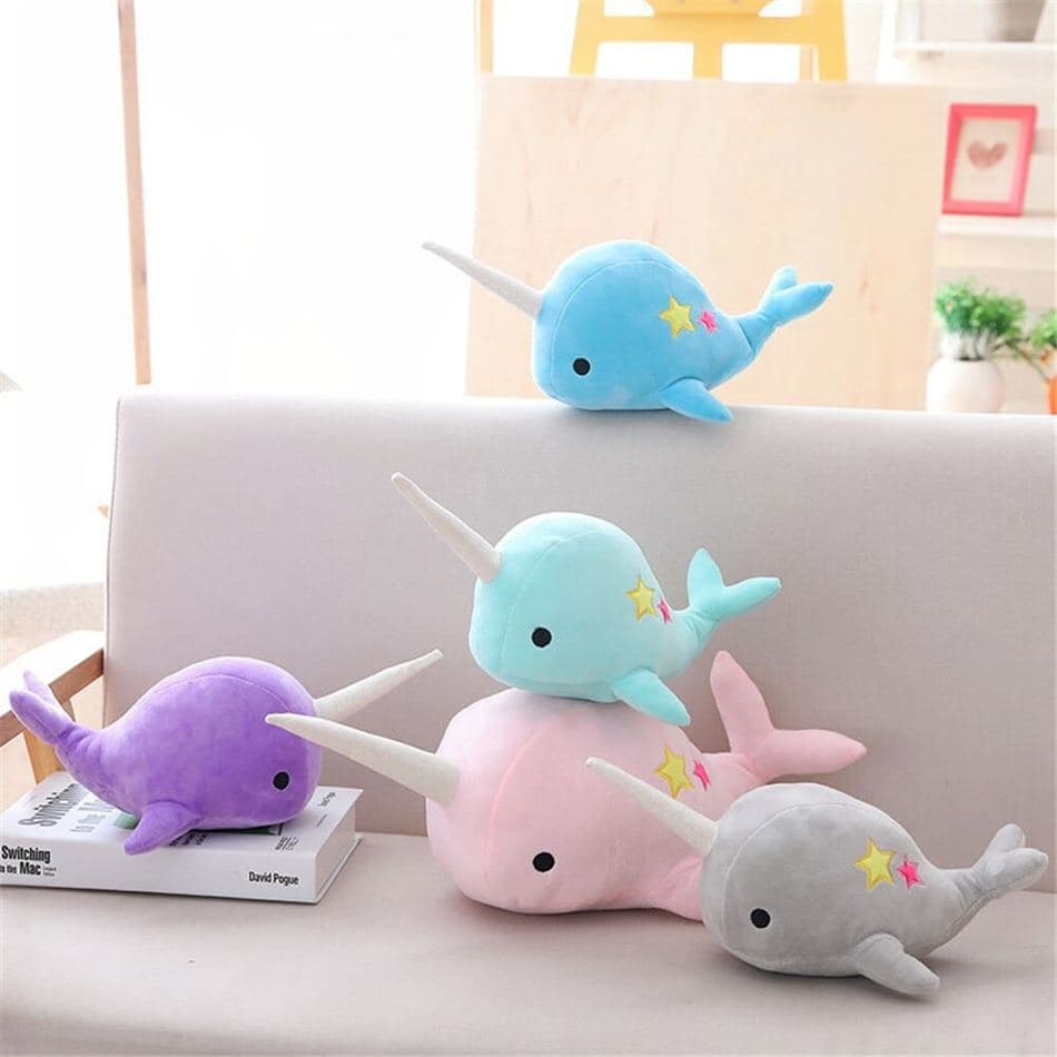 Grey Unicorn Whale Plush thumbnail 2