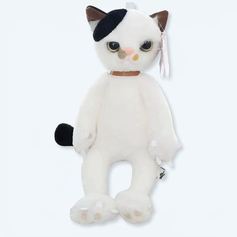 Grumpy White Cat Plush