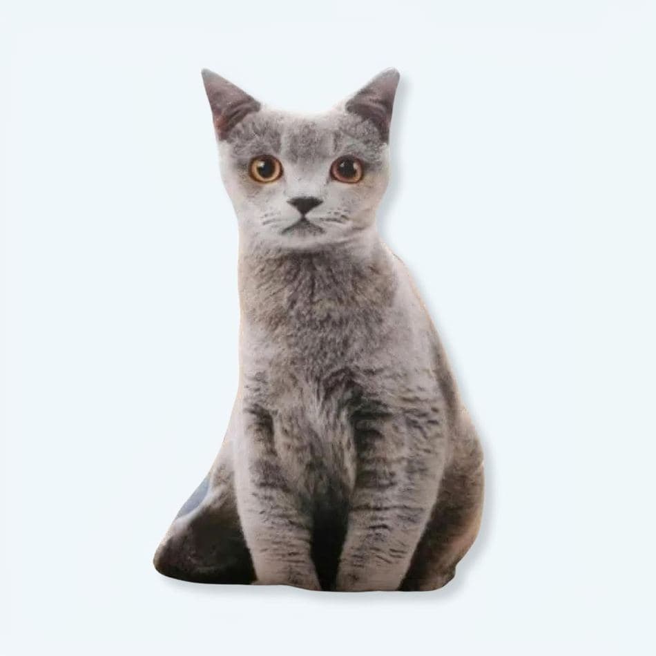 Gray Cat Pillow Plush