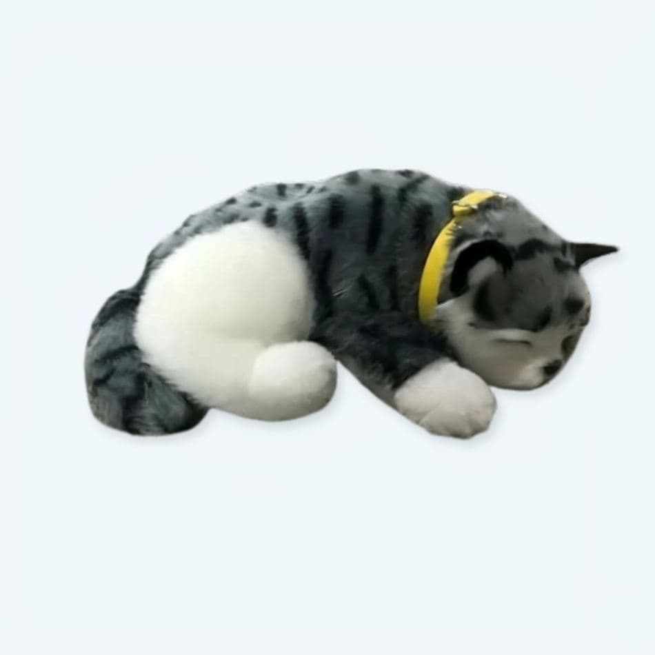 Sleeping Gray Tabby Cat Plush