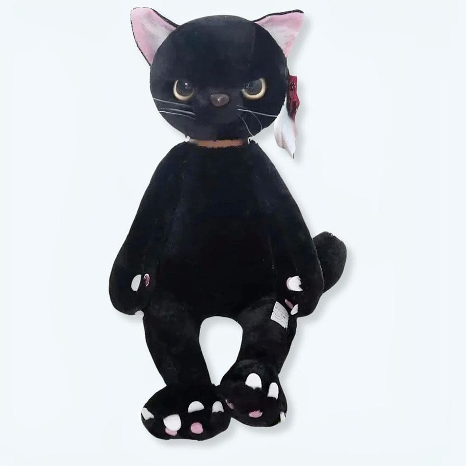 Grumpy Black Cat Plush