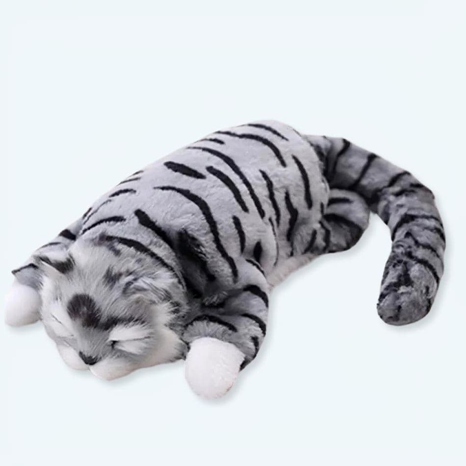 Sleeping Gray Tabby Cat Plush