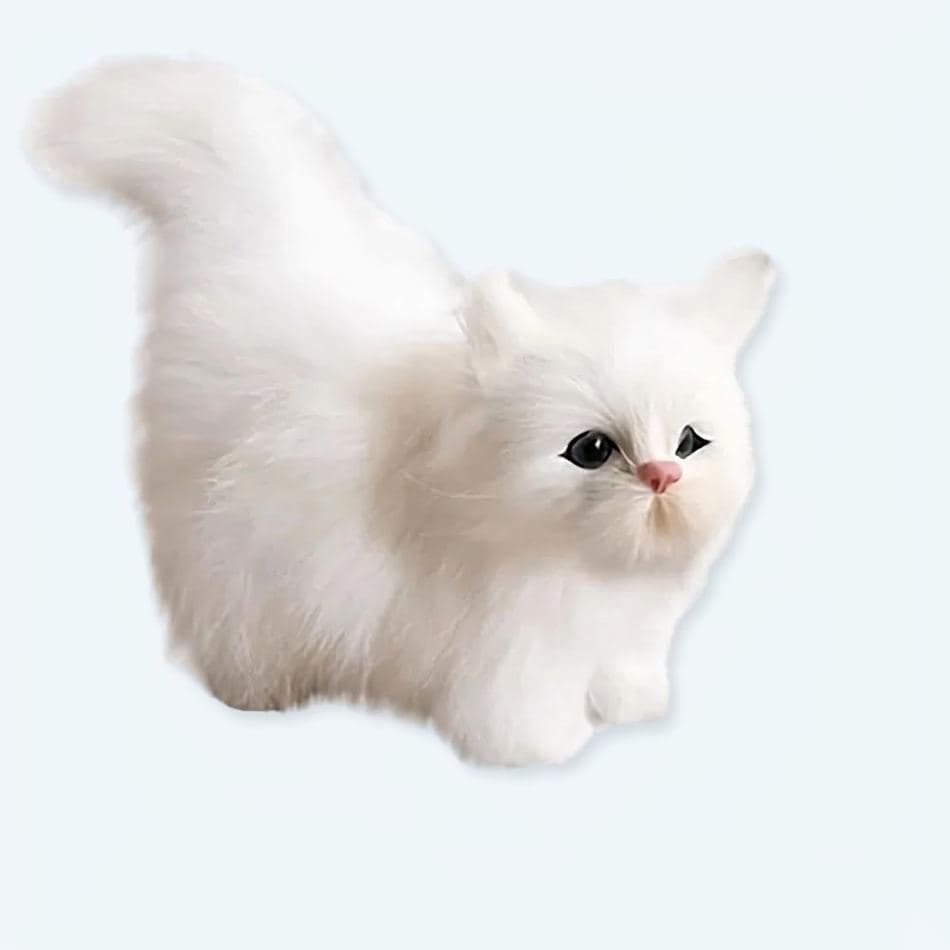 White Fluffy Kitten Plush
