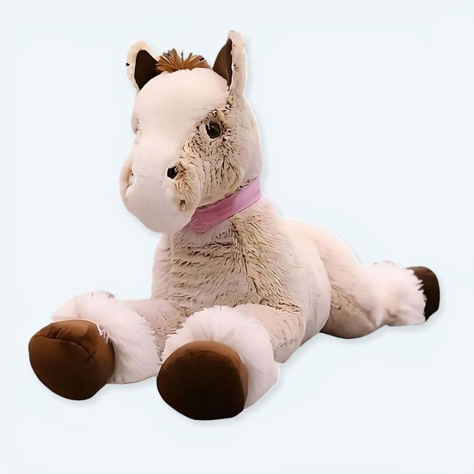 Beige Plush Horse - Lying Down