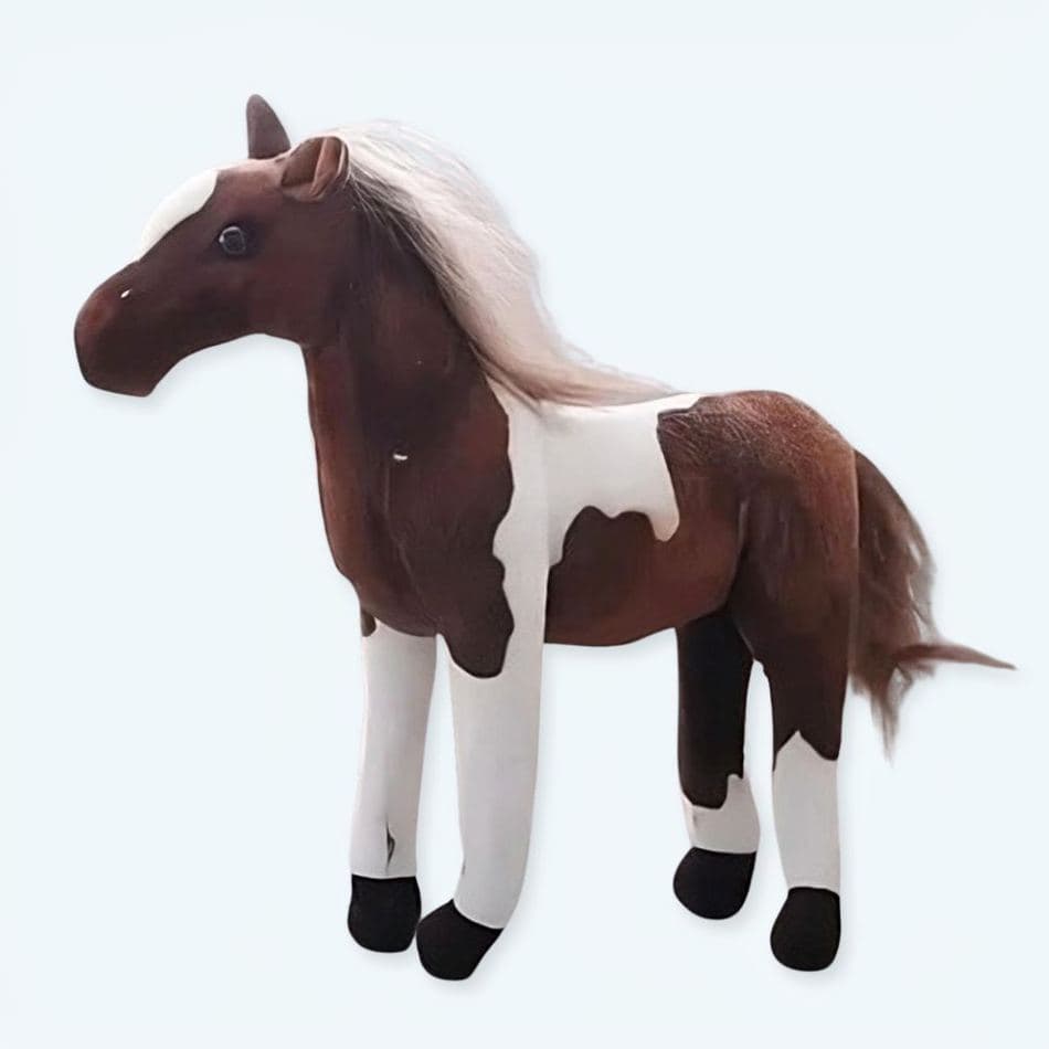 Brown and White Plush Horse