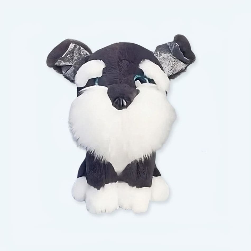 Fluffy Black Husky Plush Toy