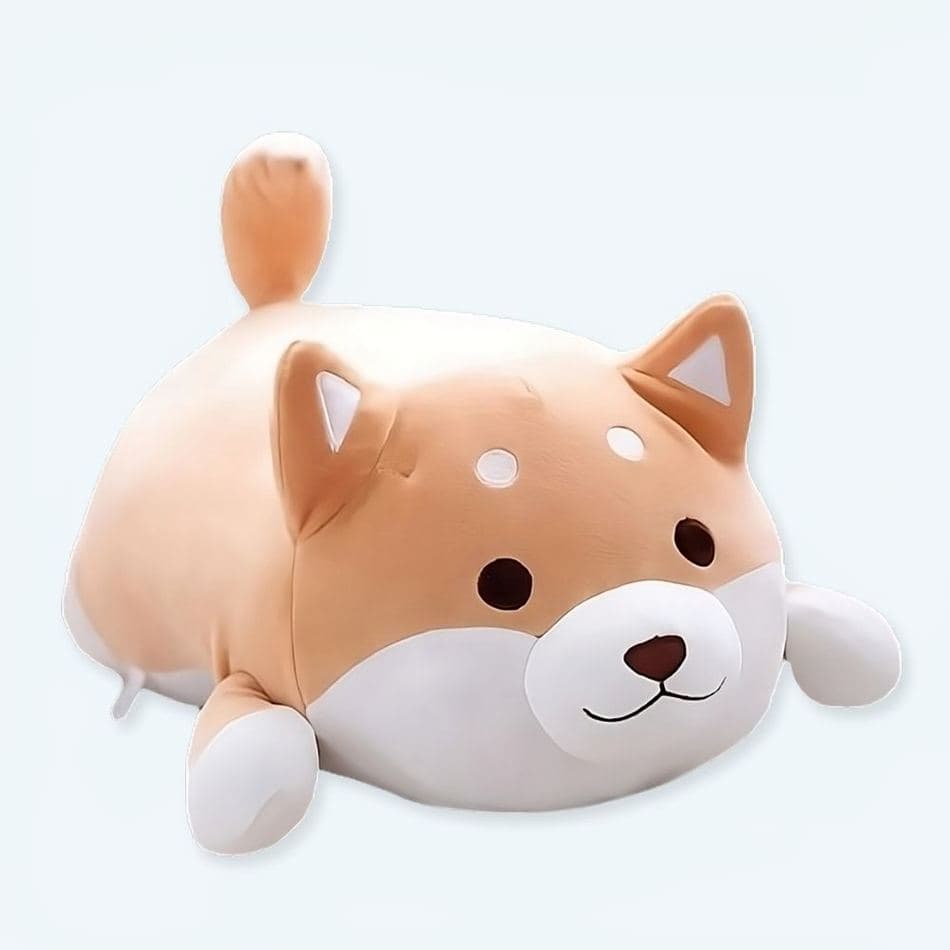 Brown Kawaii Sleeping Dog Plush