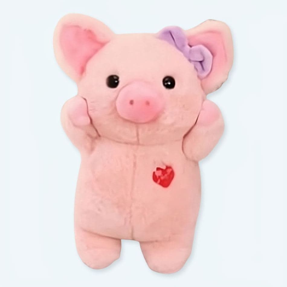 Purple Bow Pig Plush