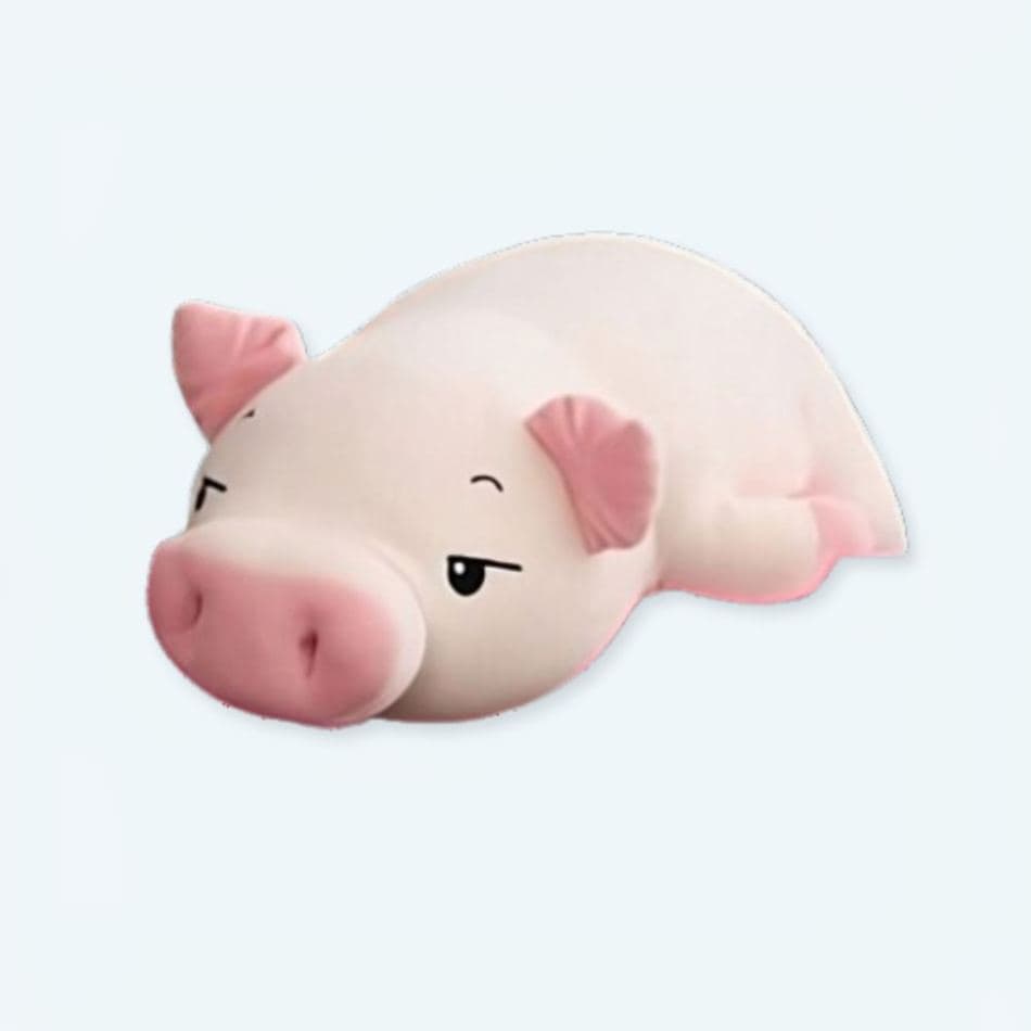 Sleeping White Pig Plush