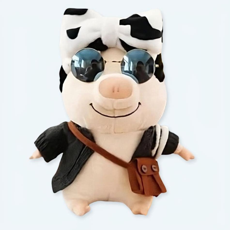Cow Bow Pig Plush