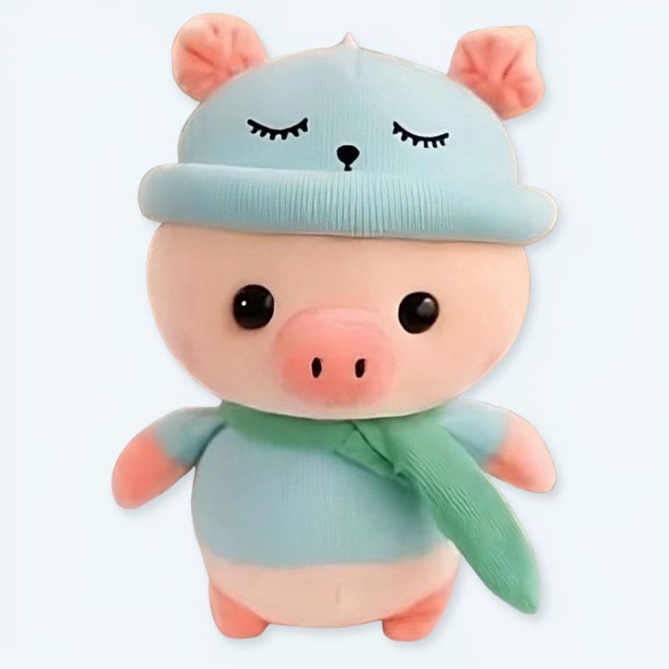 Blue Outfit Pig Plushie