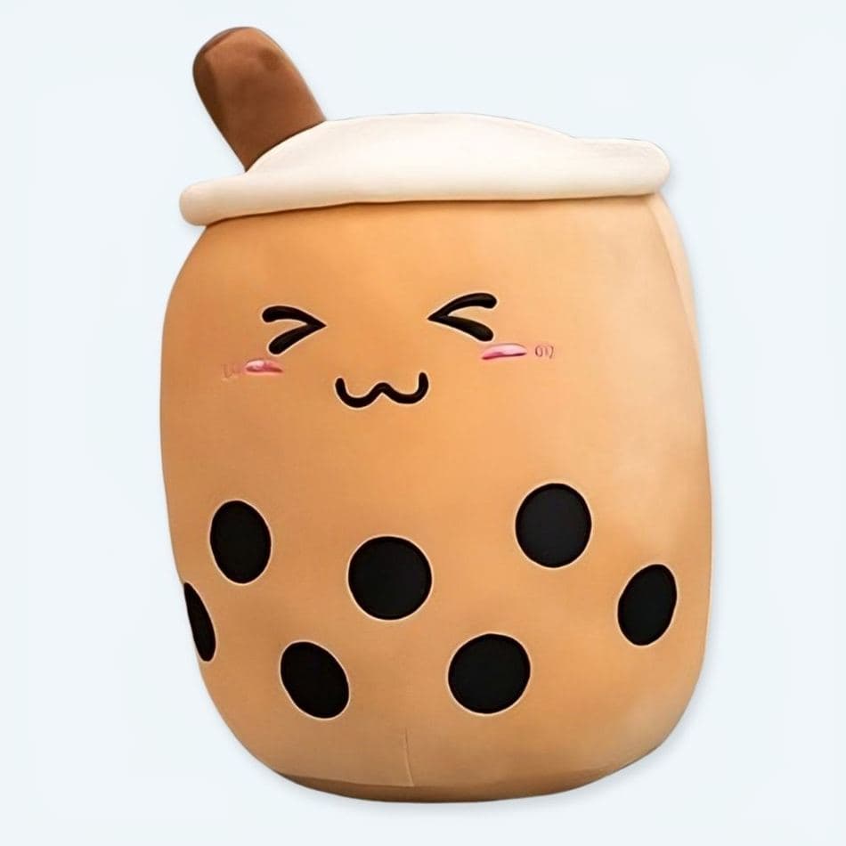Brown Bubble Tea Plush Pillow