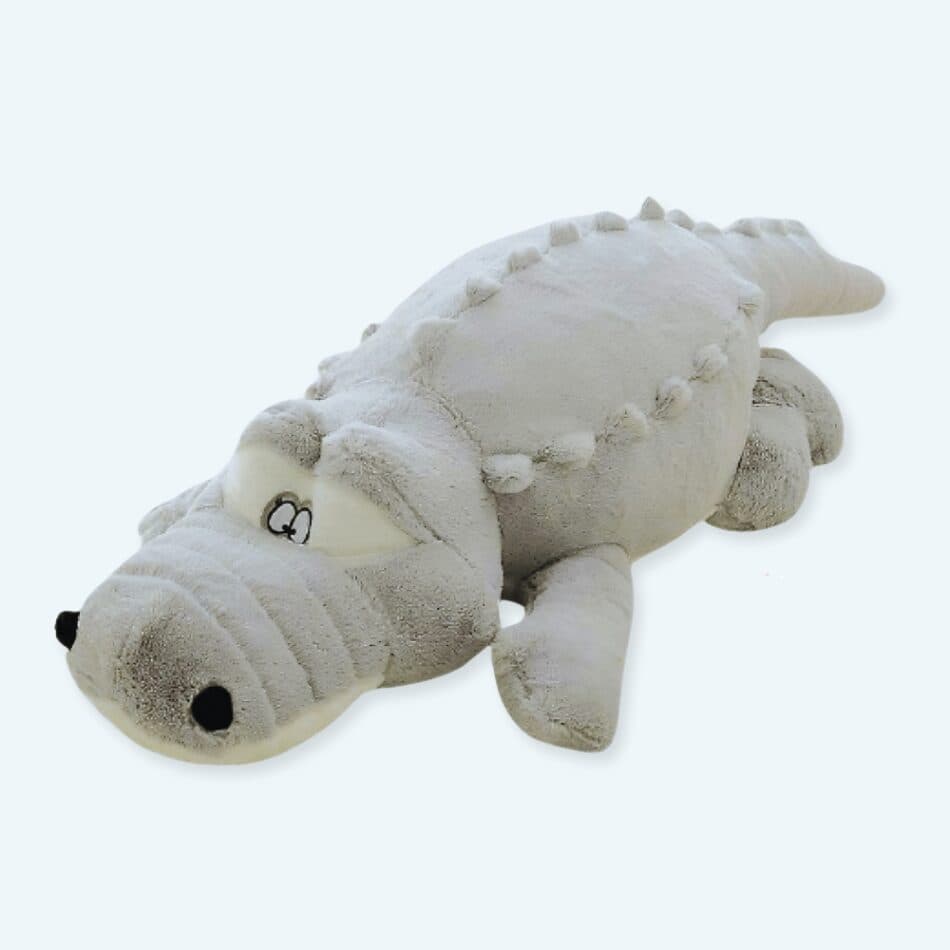 Gray Crocodile Plush Pillow