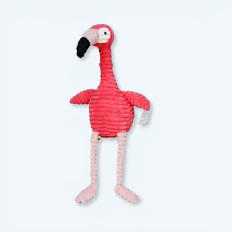 Pink Ribbed Cotton Flamingo Plush