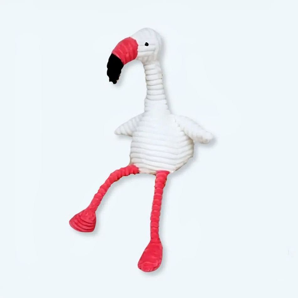 White Corduroy Flamingo Plushie