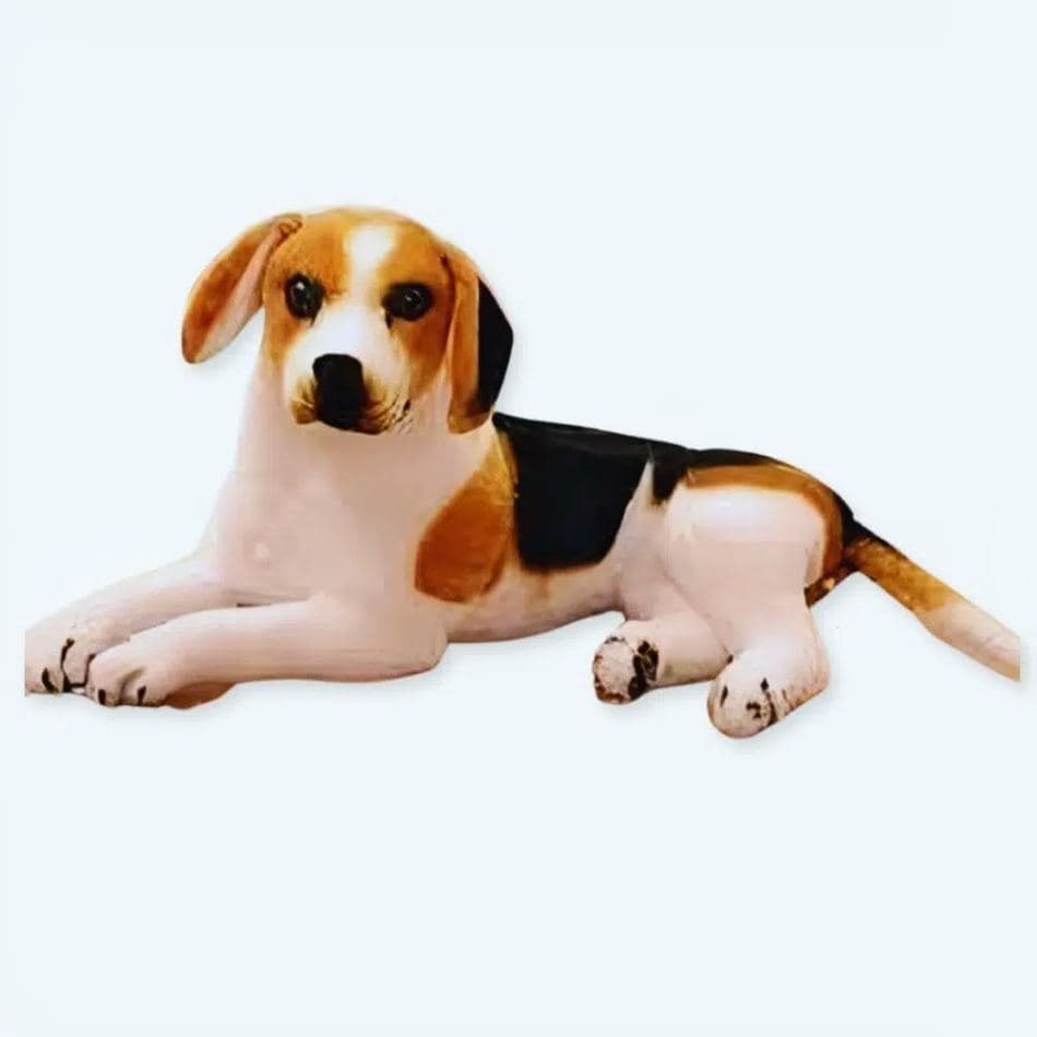 Giant Tricolor Laying Down Dog Plush