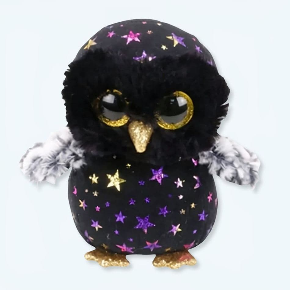 TY Black Colorful Owl Plush