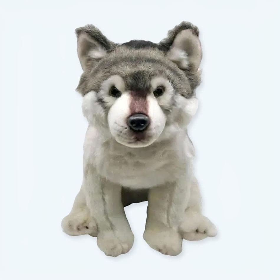 Sitting Wolf Plush Toy