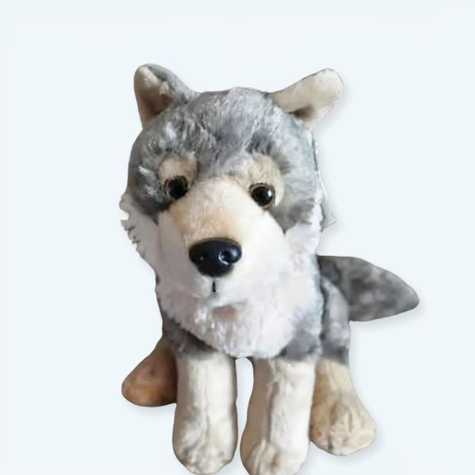 Adorable Grey Wolf Plush