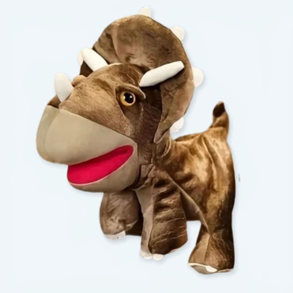 Brown Dinosaur Puppet Plush