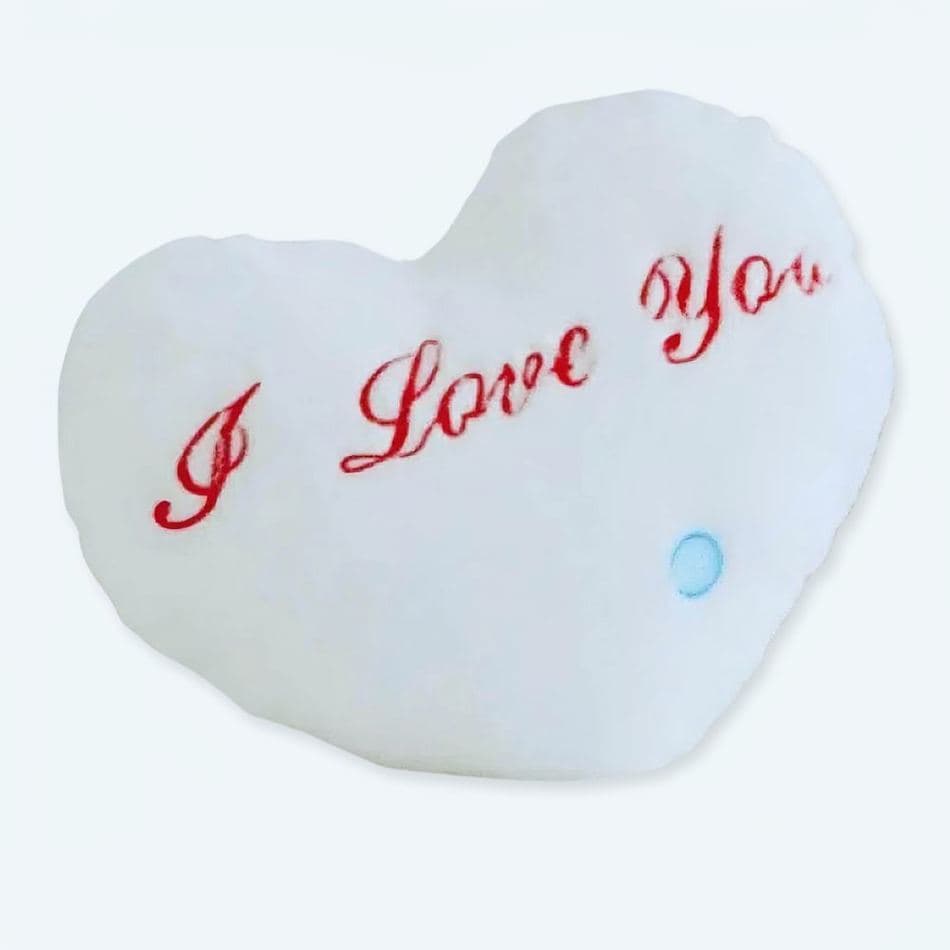 White I Love You Plush Pillow