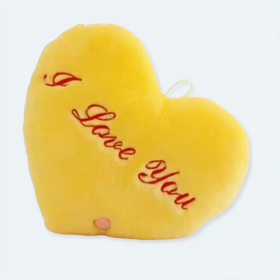 Yellow "I Love You" Plush Pillow