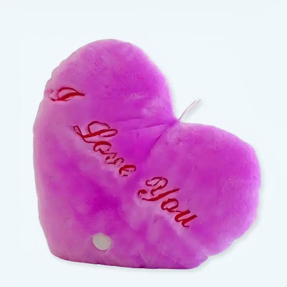 Purple "I Love You" Plush Pillow