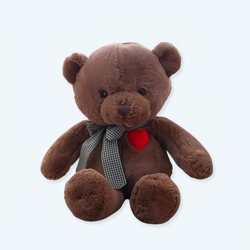 Brown Bear Plush Heart