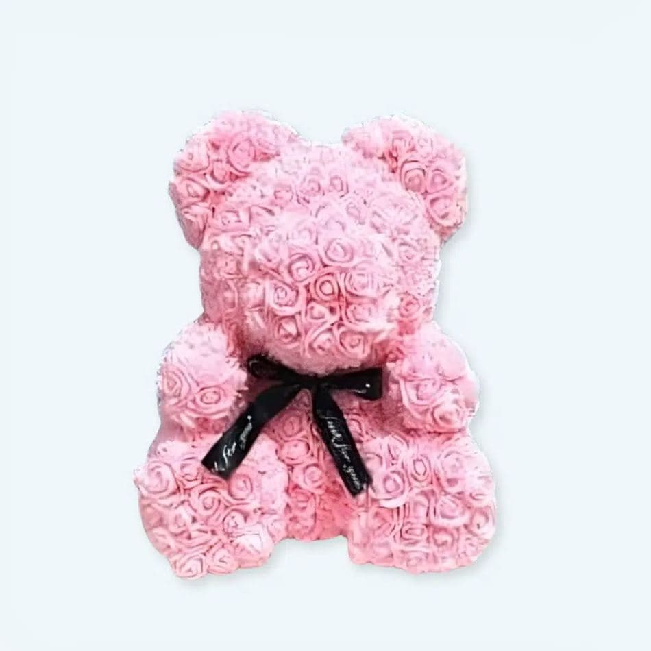 Pink Floral Bear Plush