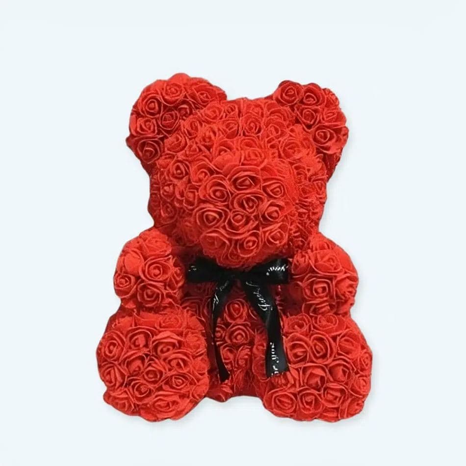 Red Floral Bear Plush