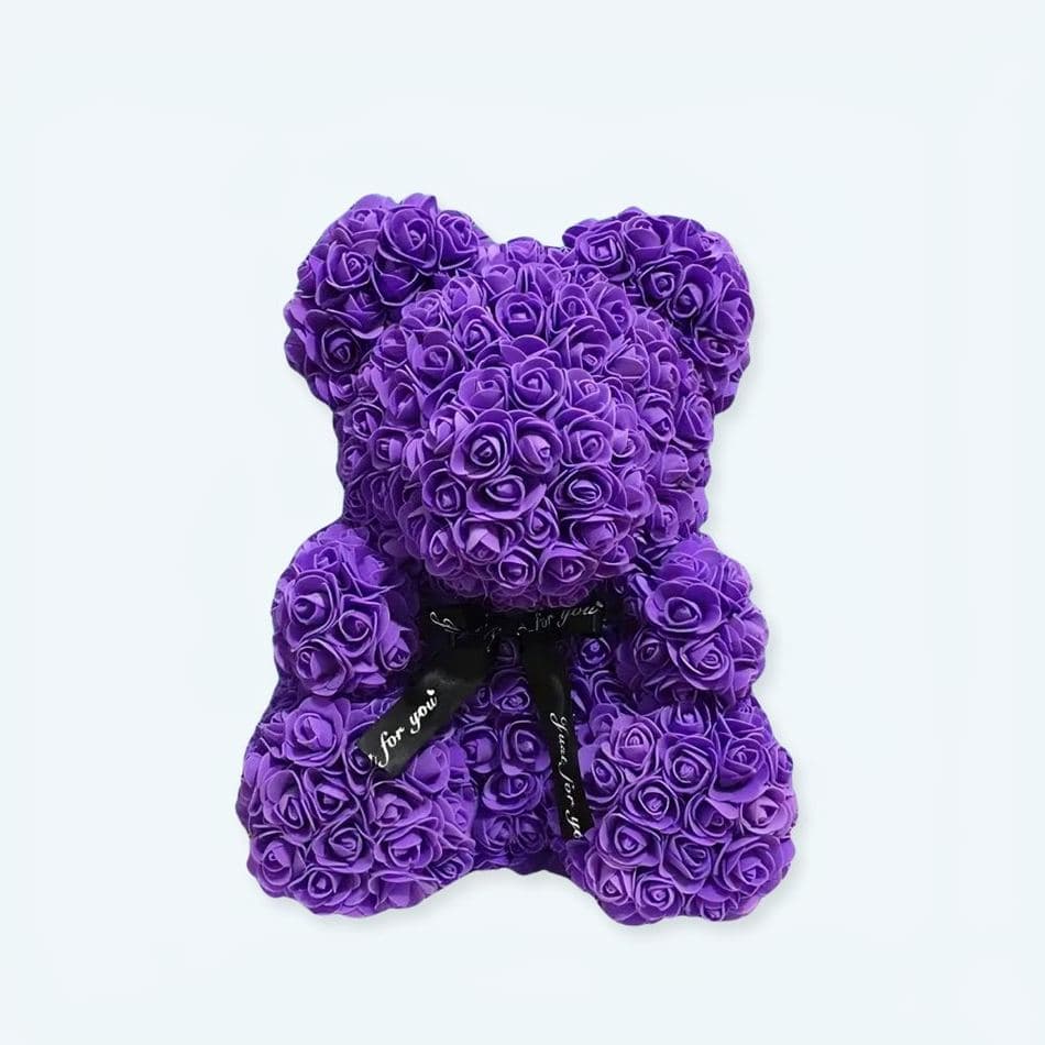 Purple Flower Bear Plush