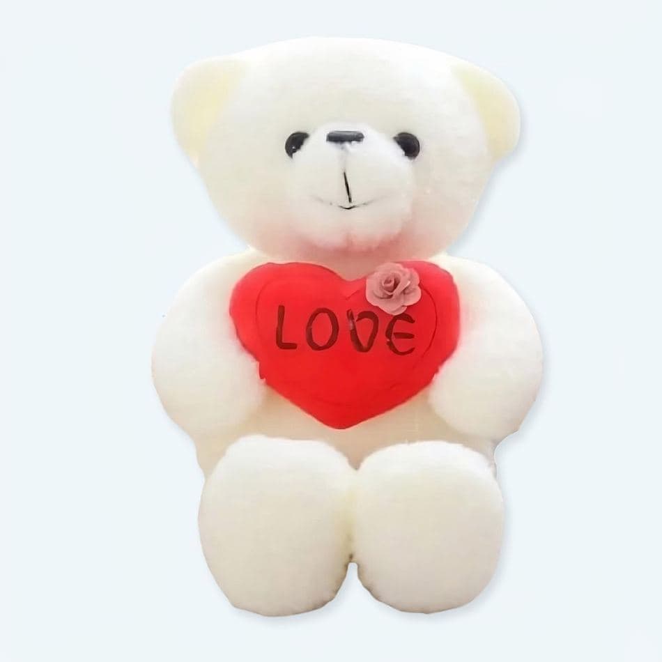 White Teddy Bear - Love