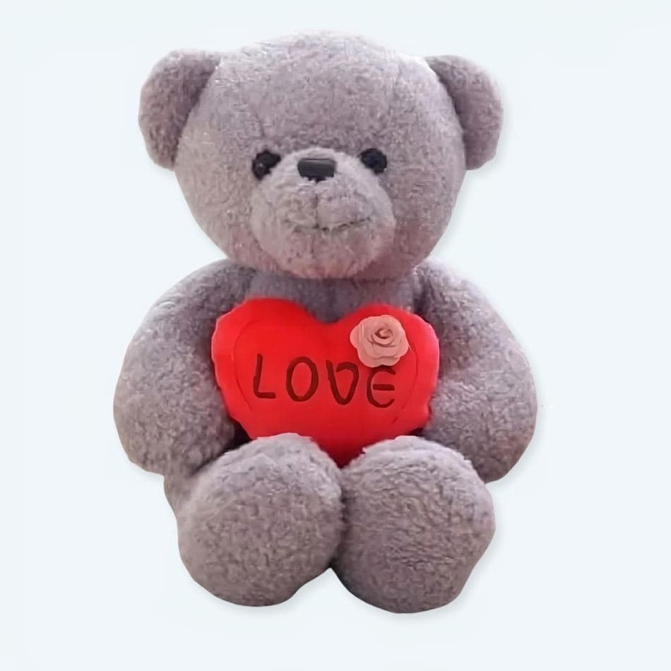 Gray Love Bear Plushie