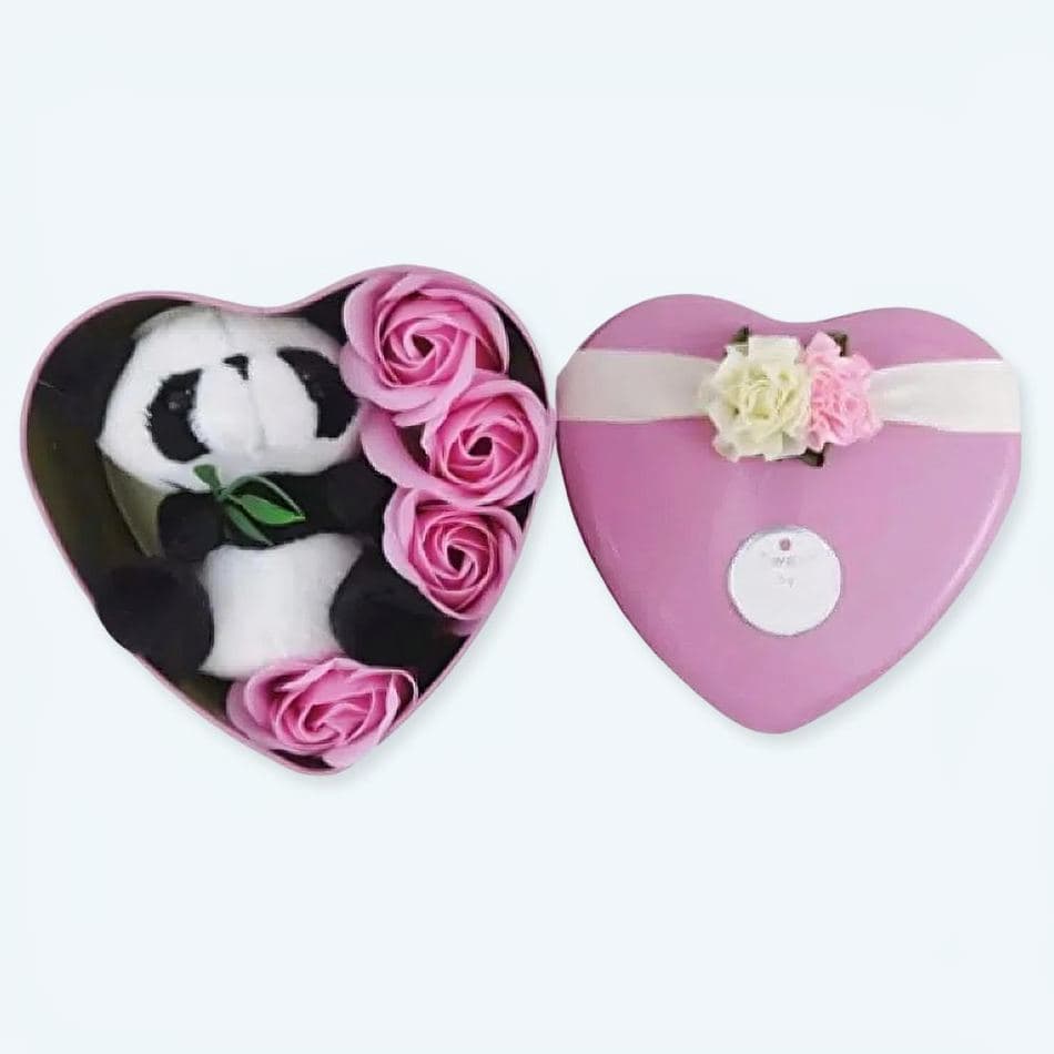 Valentine's Pink Panda Plush Gift Set