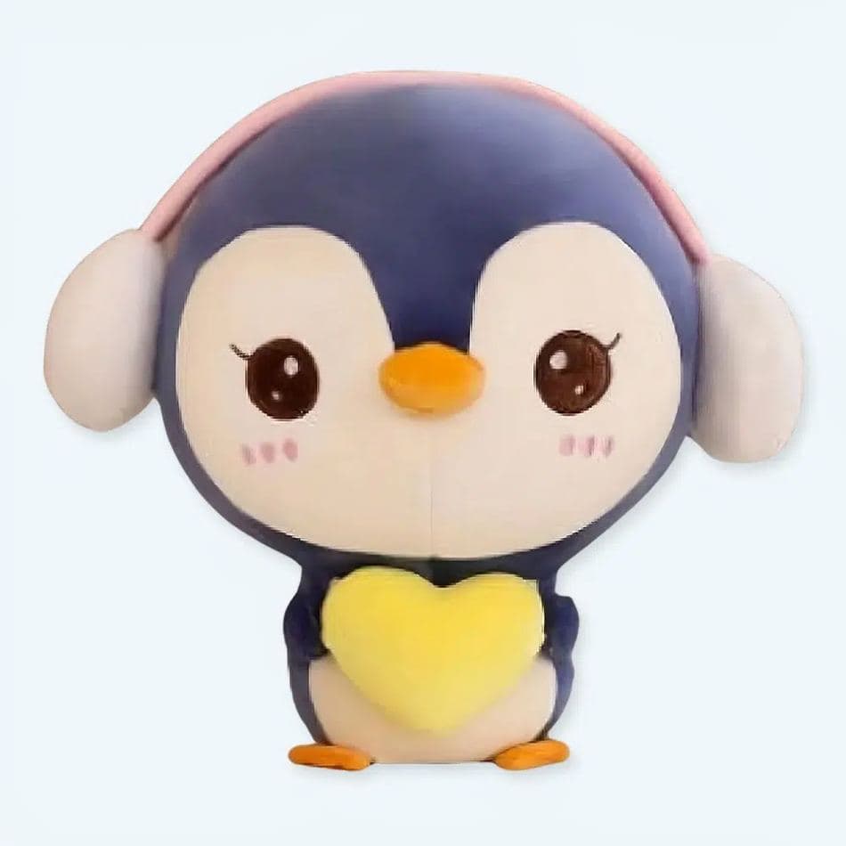 Blue Penguin Plush with Ear Flaps