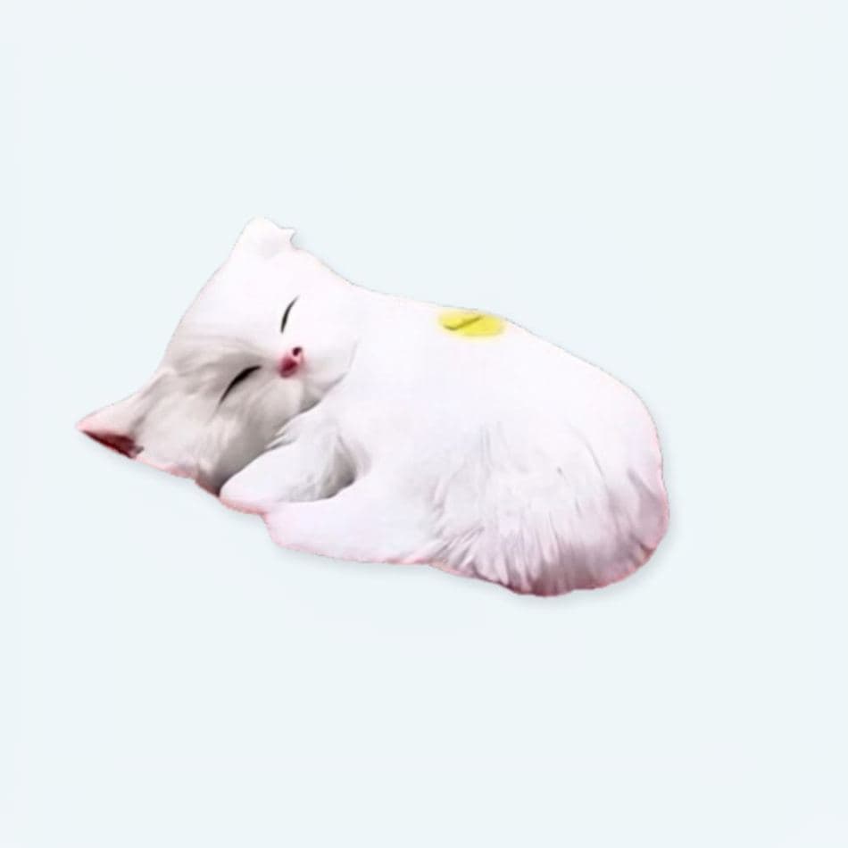 Sleeping White Cat Plushie
