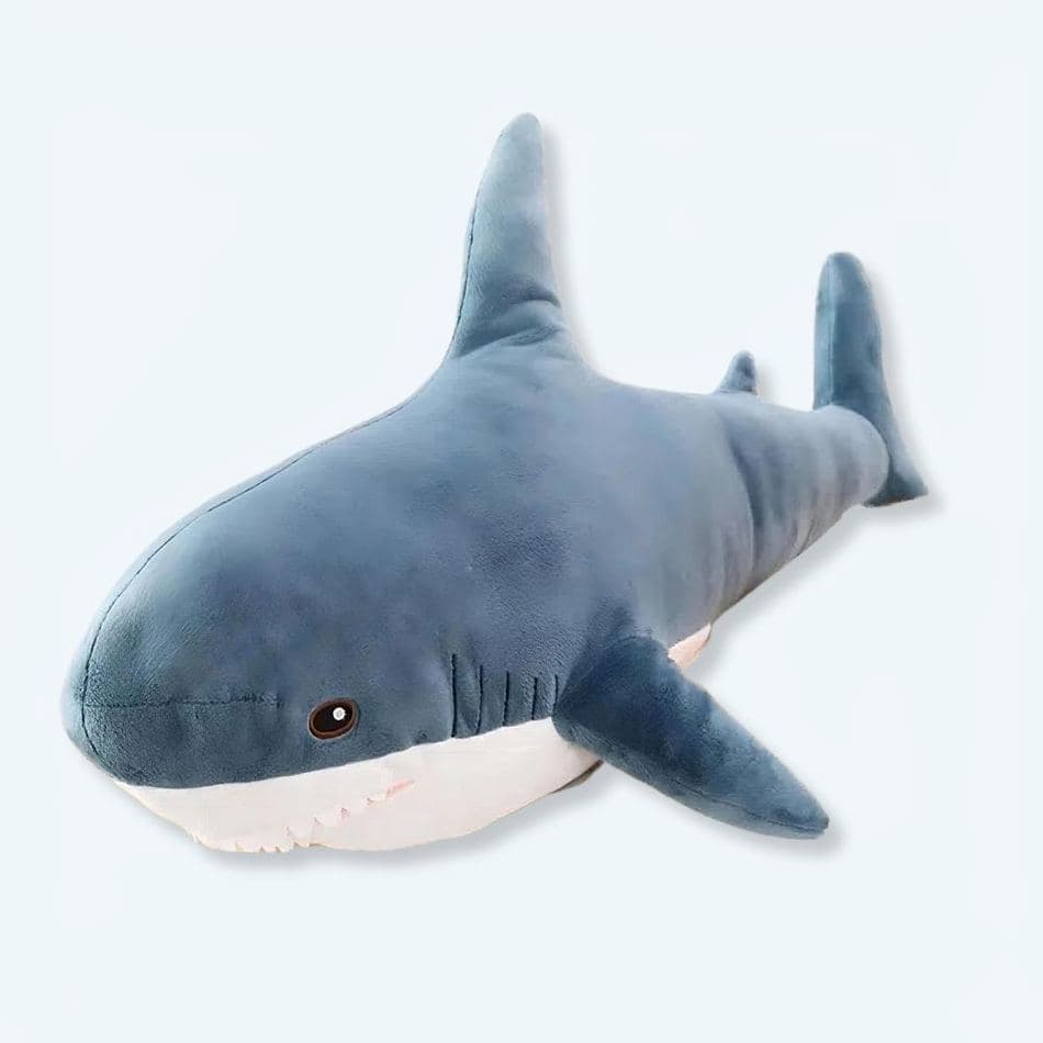 Fluffy stuffed shark toys, plushies, & cuddle companions for kids, nursery decor, ocean theme, gifts, bedroom.