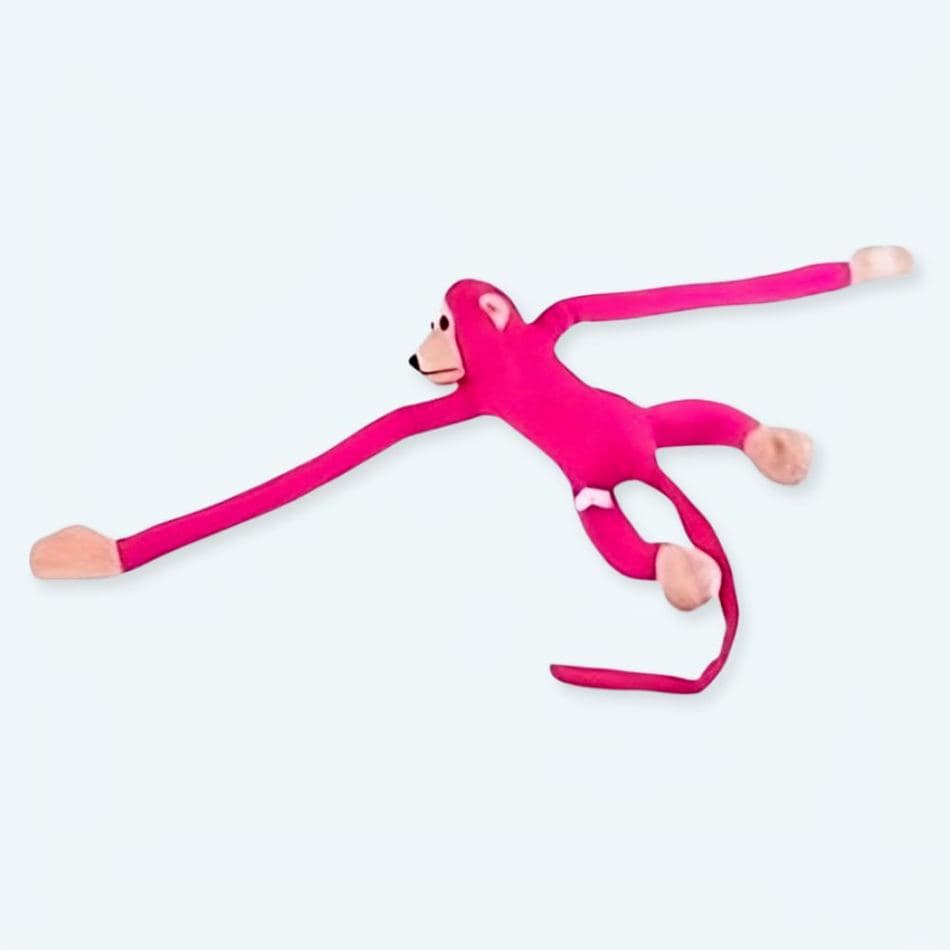 Fuchsia Kawaii Long-Tail Monkey Plush