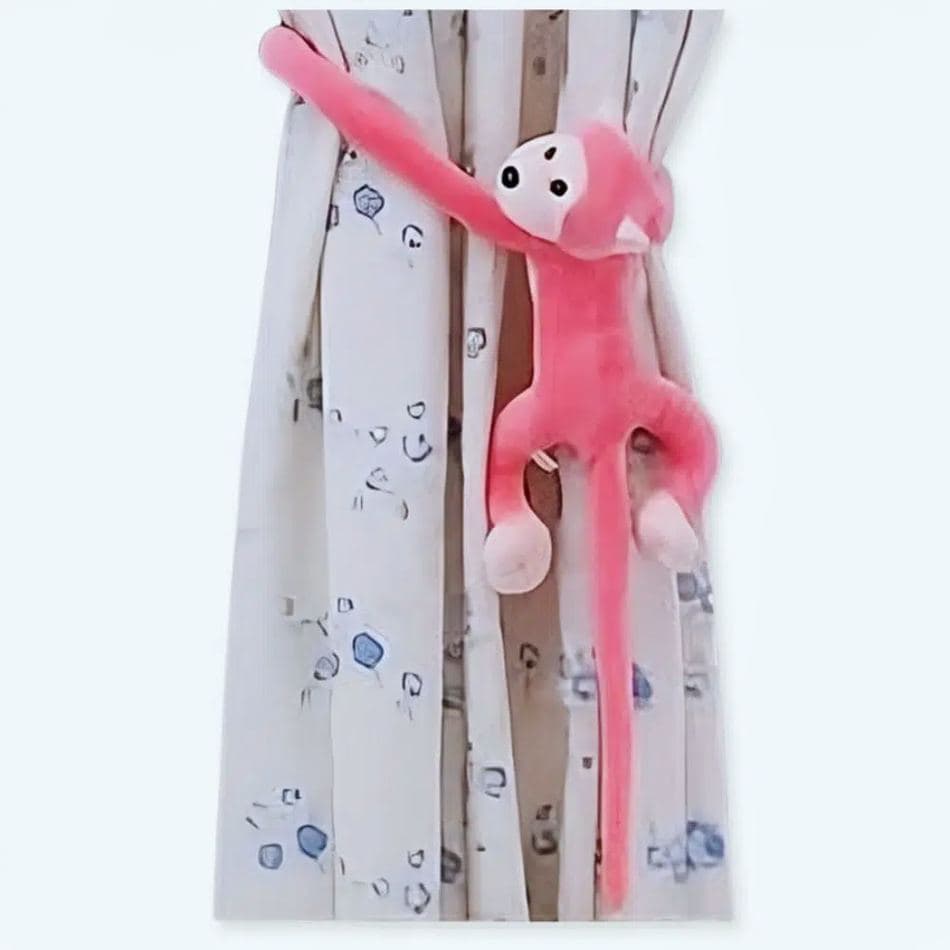 Pink Kawaii Long-Tailed Monkey Plush