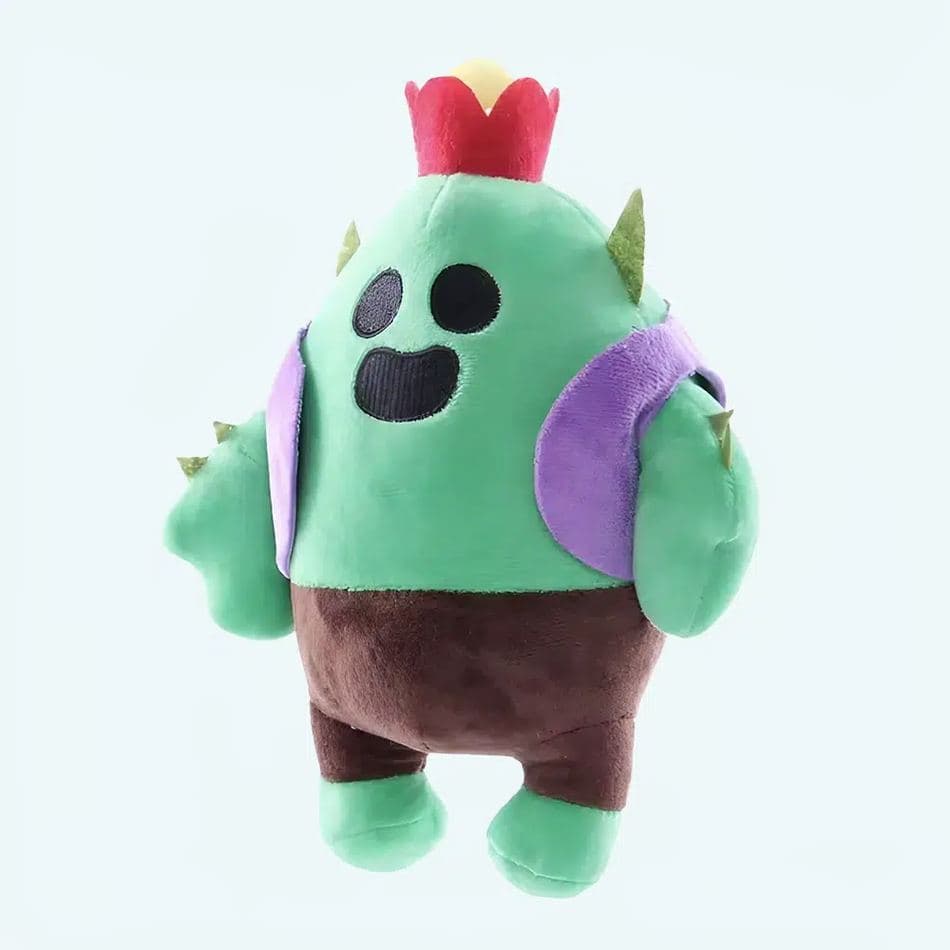 Brawl Stars plushies, soft toys, collectibles, character figurines, game merchandise. Perfect gifts for gamers, displayed on shelf.