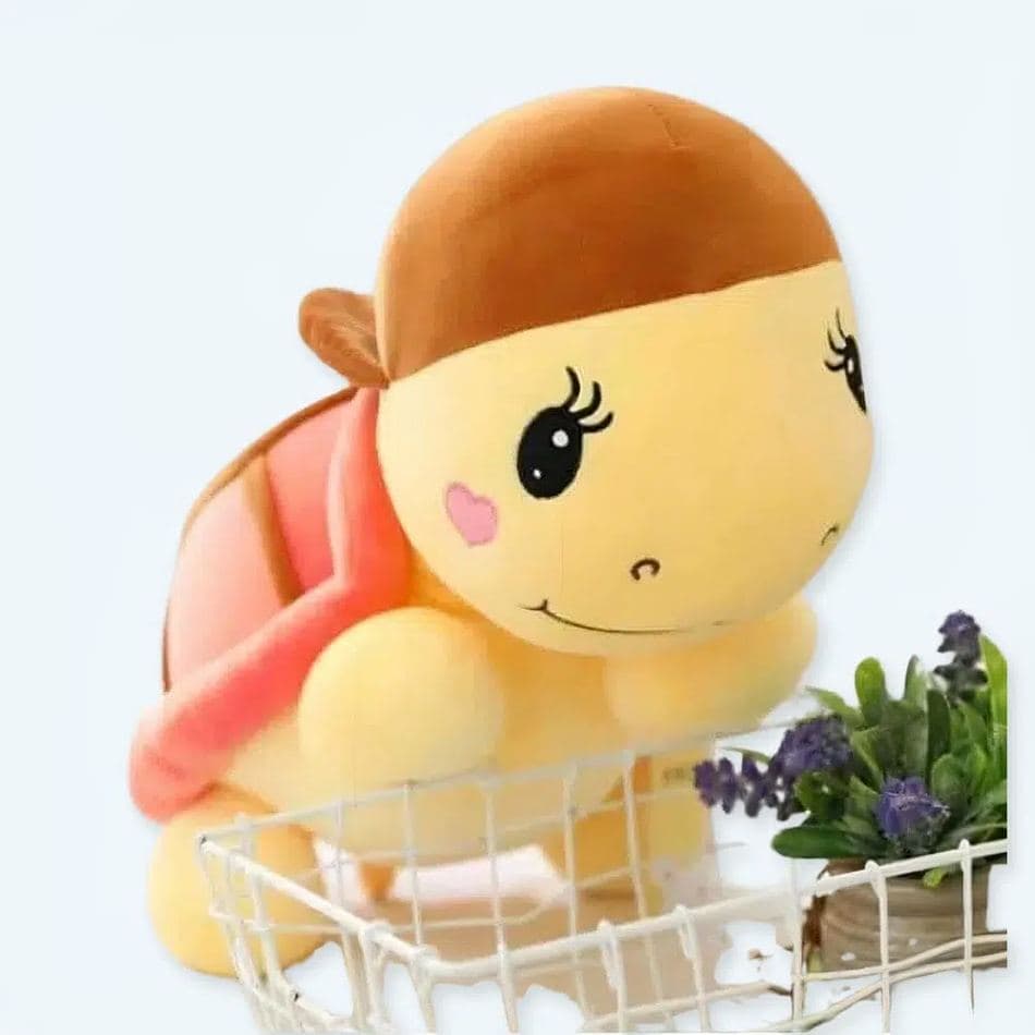 Pink Turtle Plush Toy with Cap