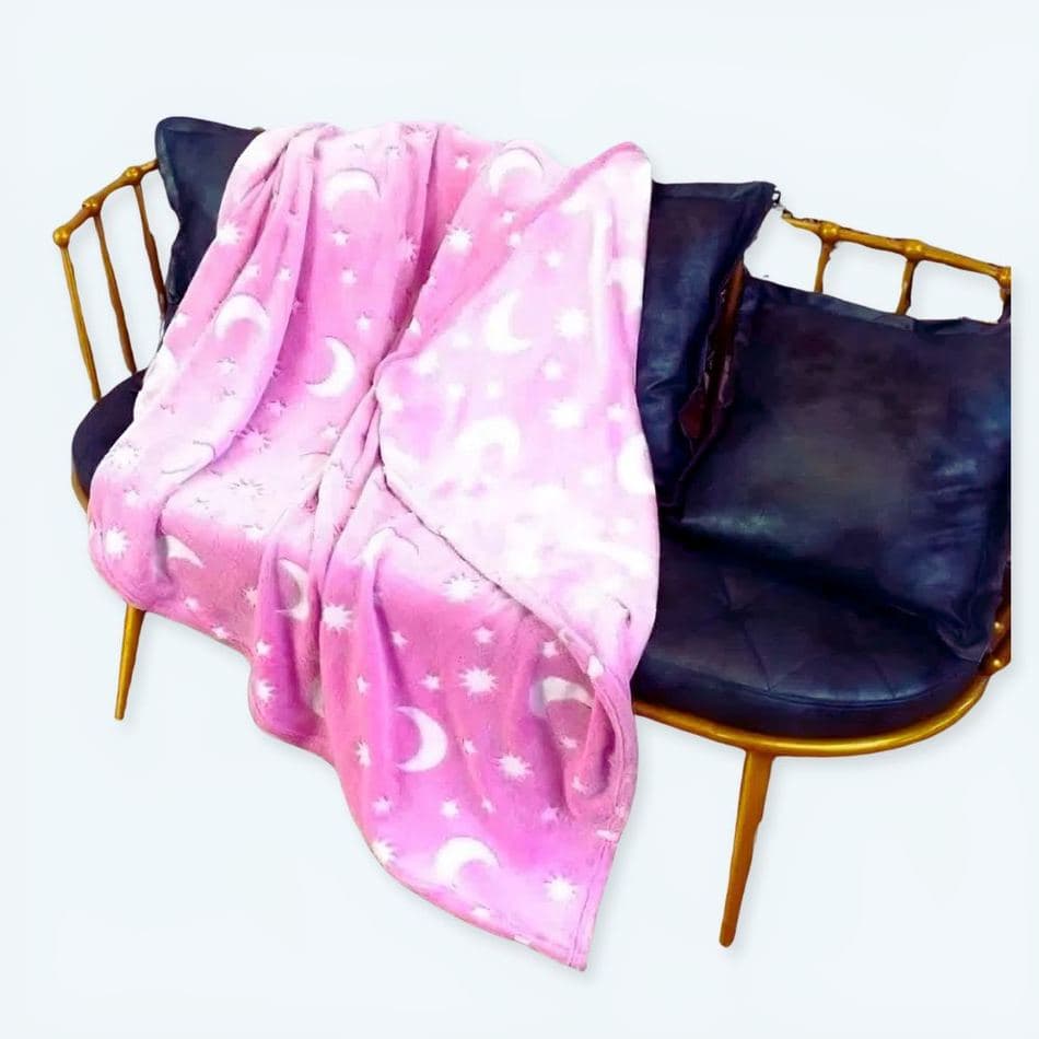 Luminous Moon & Star Print Blanket