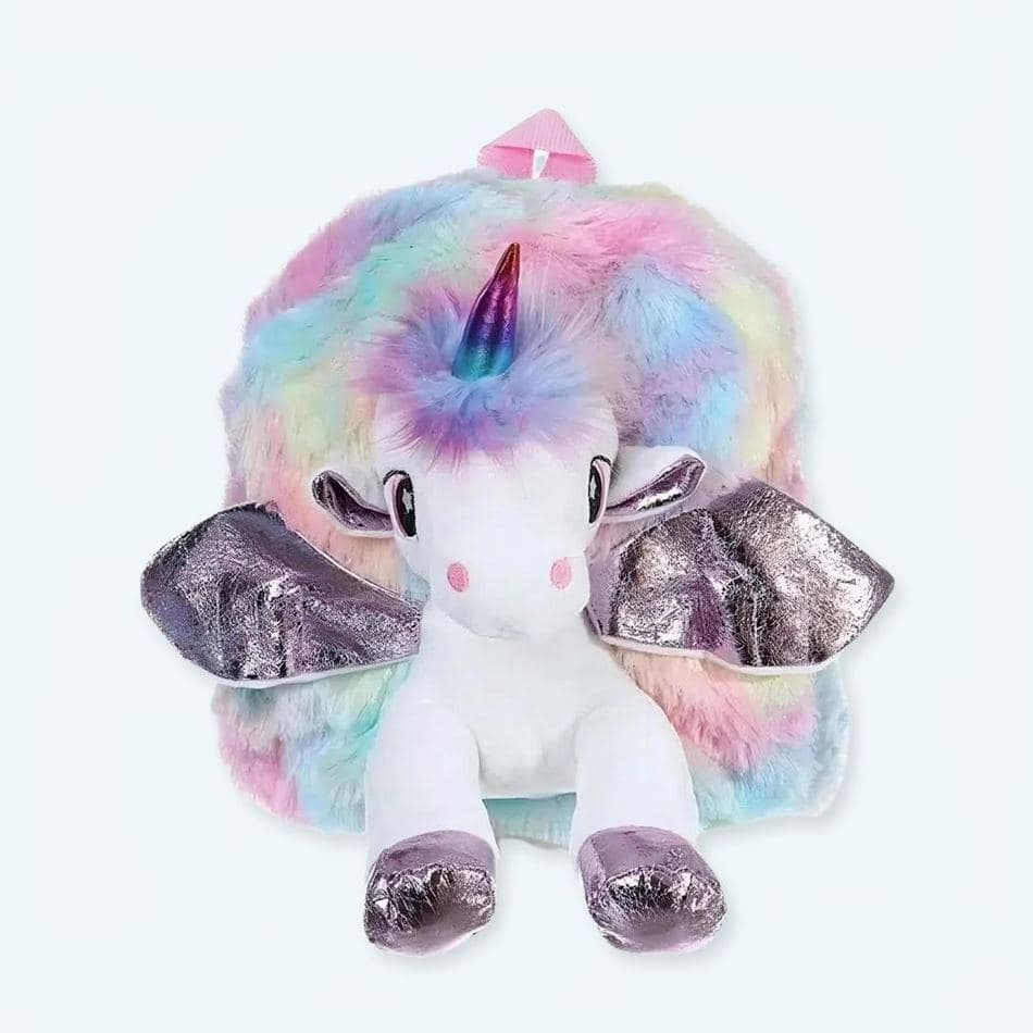 Multicolor Unicorn Plush Backpack